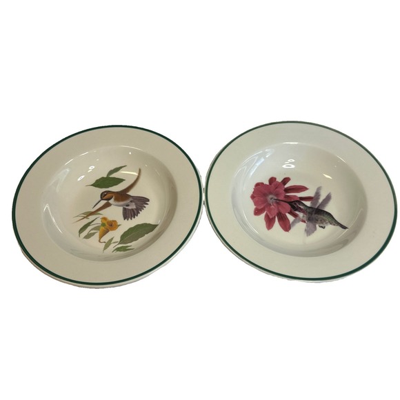 National Wildlife Federation Other - 2- National Wildlife Federation Hummingbird Series Rim Soup Bowls 8.5 In